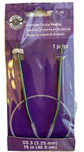 Aluminum Circular Needles US 3 (3.25 mm) 16 In (40.6 cm) Loops &amp; Threads  - £5.97 GBP