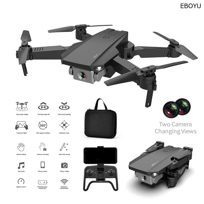 Eboyu R12 Foldable Rc Drone 4K/720P Hd Camera Wi Fi Fpv Drone One-Key-Return /Off - £52.97 GBP+