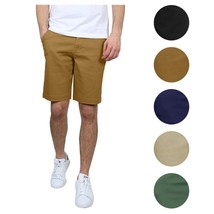 Mens Flat Front Shorts Uniform Work School Lounge Casual Twill 12-14&quot; In... - $14.97