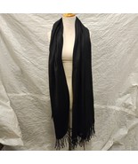 NWT Nordstrom Women&#39;s 100% Cashmere Black Scarf with Fringe Ends - £55.31 GBP