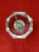 1972 D Silver Dollar US Eisenhower Coin Lucite Acryclic Desk Paperweight... - $24.70