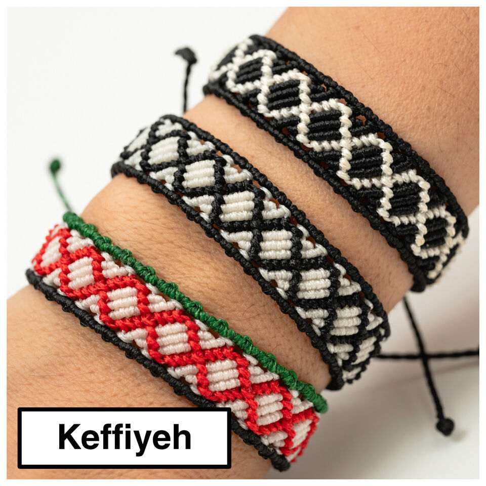 Rope style Friendship Bracelet, Palestine flag Bracelet, Keffiyeh , Free Gaza