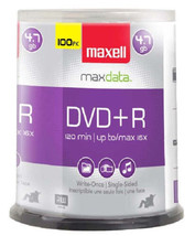 Maxell DVD+R Write-Once Recordable Disc - 4.7GB -16x - Pack of 100 - £25.46 GBP