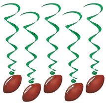 5 Piece Football Party Hanging Swirl Sports Whirls For Game Day Tailgating Decor - £9.80 GBP
