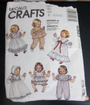 McCall’s Crafts 4907 Baby Doll Clothes Wardrobe Pattern - S M L 12-22” Dolls - £8.03 GBP
