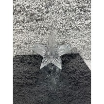 Star Shaped Clear Glass Taper Candle Holder Embossed Starburst Design 3.5&quot; - $15.12