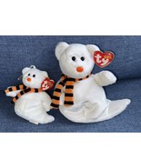 2003 Vintage Ty Beanie Babies QUIVERS Plush Ghost Teddy Bears MWMTs 4” &amp;... - £12.76 GBP