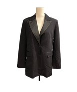 Worthington Blazer Womens S Tuxedo Black Satin Trim Buttons Jackets Cock... - $28.29