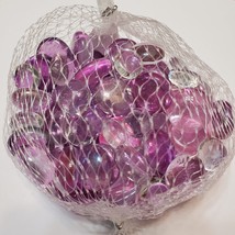 Pink Glass Gems, Colored Marbles, Vase Filler, Purple Clear Pebbles, Soil Topper image 3