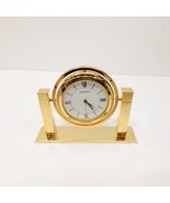 Seiko QHG355G Mini Gold Tone Desk Clock 6&quot; Wide Roman Numerals – Needs B... - $414.45 MXN