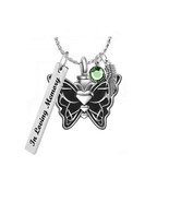 Butterfly Hearts Sterling Silver Ash Urn - Love Charms™ Option - $79.95