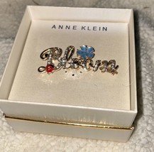 Anne Klein Gold-Tone Crystal &amp; Imitation Pearl Flower Lady Bug  Brooch Pin Bloom - £13.42 GBP