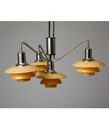 1950&#39;s Mid Century Modern Chandelier Ceiling Fixture  Disk pendant elega... - $1,559.25