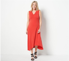 Truth + Style Jersey Knit Asymmetrical Dress (Red, X-Small) A491551 - £19.42 GBP