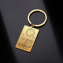 Tarot Card Keychains | Major Arcana Tarot Cards RWS Charm | Gold Color Stainless - £13.83 GBP