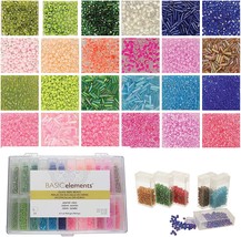 The Beadmith Basic Elements Glass Seed Beads, Assorted Colors, 11/0 &amp; 6/0 Rounds - £13.81 GBP