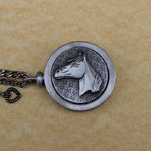 Pewter Keepsake Pet Memory Charm Cremation Urn with Chain - Equine - $99.99