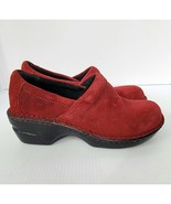 BOC Born Concept Womens Size 7 M/W Burgundy Textured Leather Suede Clogs - £11.95 GBP