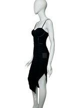 Lulus Black Dress Size Small Below Knee Back Zipper Side Slit Bodycon NEW - £31.23 GBP
