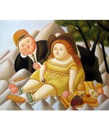 16x20 inches Fernando Botero style  stretched Oil Painting Canvas Art Wa... - $83.24 CAD