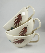 Set of 3 Franciscan Earthenware Tea Cups Autumn Leaves Pattern - £18.21 GBP