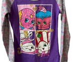 Shopkins Raglan T shirt  Girls Size 6 6X Purple Heart Stars Character Top - $7.43