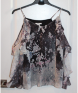 Bar III Abstract Floral Cold Shoulder Women&#39;s Top Size Small - £23.65 GBP