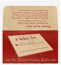 1956 Pennsylvania Railroad Ticket Jacket / Envelope and Ticket Receipt 1... - $225.72