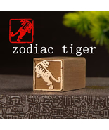 Solid Brass Zodiac Tiger Seal Hand Polished Finished Stamp Metal Chop 2c... - $552.46 MXN