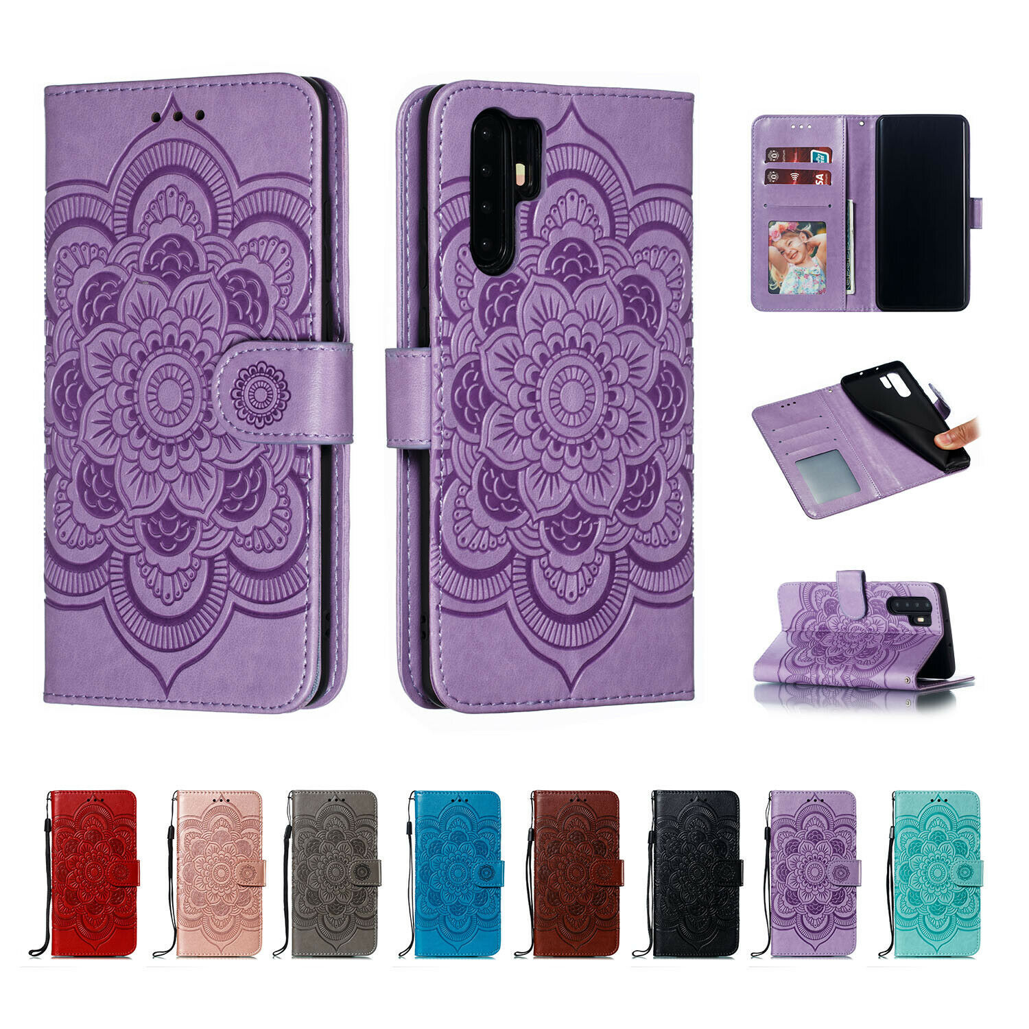 Primary image for For Huawei P30 Lite Pro Mate 20 Y7/Y6 2019 Pattern Case Flip Wallet Card Cover