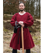 Kragelund Viking Tunic – Wine Red Canvas, Gussets, Hand Stitching - $1,659.75 MXN