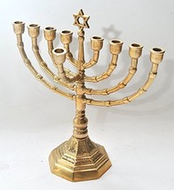 Menorah (Hanukiah) Gold Plated from Holy Land Jerusalem H/24 x W/22 cm - £93.92 GBP