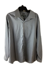 Kenneth Cole Reaction Mens XXL 18 36-37 Wrinkle Free Cotton Dress Shirt Gray - £12.33 GBP