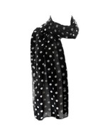 New Company Womens Black and White Polka Dots Scarf - Black - One Size - $294.79 MXN