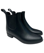 J Crew Mercantile Rain Boots Womens 8 Black Chelsea Pull On K8425 Waterp... - $35.19 CAD