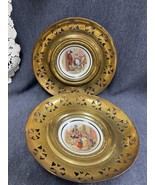 Pair Vintage Regency Bone China Brass Wall Decor- Cries Of London 8.5” D... - £21.10 GBP