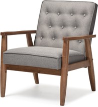 Armchairs By Baxton Studio, Model Number Bbt8013-Grey Chair, Dimensions - $199.94