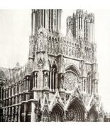 Rheims Cathedral Before Destruction By German Shelling WW1 Print 1917 Sm... - $550.13 MXN