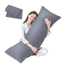 Luxury Full Body Pillow Insert With Fiber Cover - Ultra Soft Body Pillow... - £48.54 GBP
