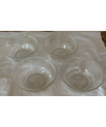 4 Federal Glass Co Depression Glass Cereal Bowls In Diana Clear Pattern 5&quot; - £15.73 GBP
