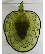 Green Indiana Glass Grape Console Bowl Fruit Centerpiece Vintage Cluster... - $264.31 MXN