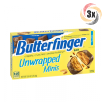 3x Packs Butterfinger Unwrapped Minis Crunchy Peanut Butter Theater Cand... - £9.98 GBP