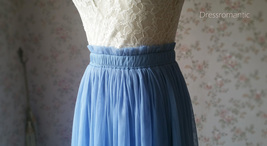 BLUE Maxi Tulle Skirt Outfit Women Custom Plus Size Tulle Skirts for Wedding image 10