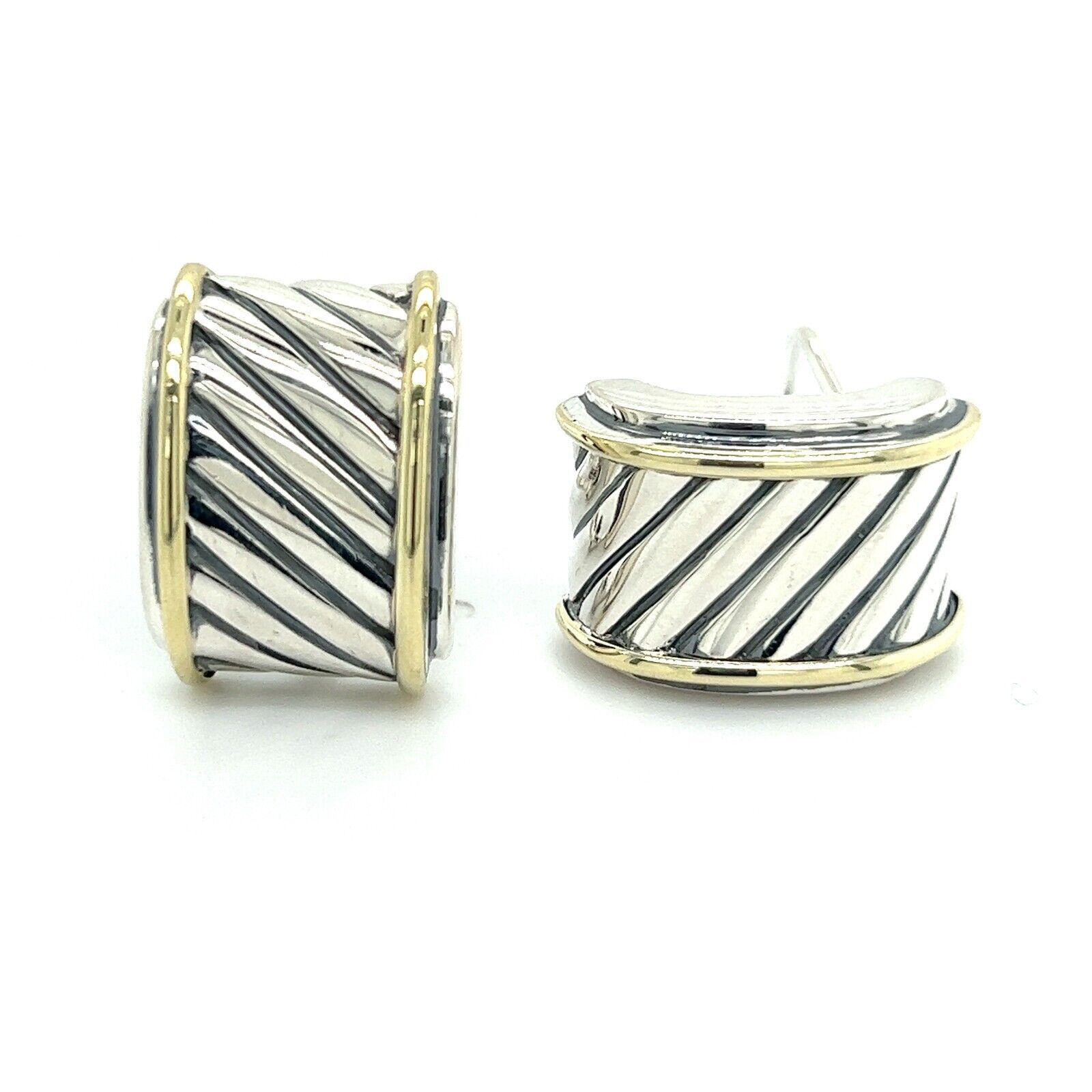 Primary image for David Yurman Authentic Estate Earrings 14k Gold + Silver DY284