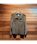 Torrid Women&#39;s 5X Plus Sz 28 Olive Green Button Up Peplum Twill Utility ... - $52.72 CAD