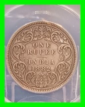 Graded 1882-C British India One Rupee KM# 45 ~ ANACS VF 35 - $148.49