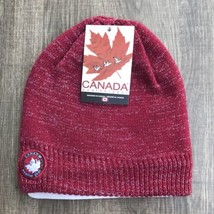 CANADA WEATHER GEAR Red Knit Speckled ￼Fleece Lined Red Logo Pullover Cap - £22.50 GBP