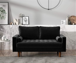 Us Pride Furniture&#39;S (S5548-5549) Soft Elegant Black Velvet Flared 58&quot; Wide - £378.26 GBP