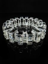 Large Size  Glass Sprocket  Ashtray Measures 7" diameter by 1.75" H