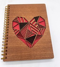 Geometric Heart Wooden Covered Notebook/Journal - £18.96 GBP